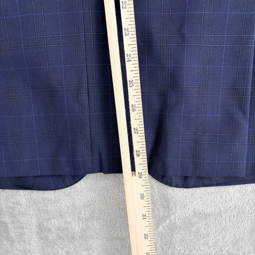 Hugo Boss Hutson1 Gander Blazer Jacket in Blue Plaid Super 100 Wool Men 40R